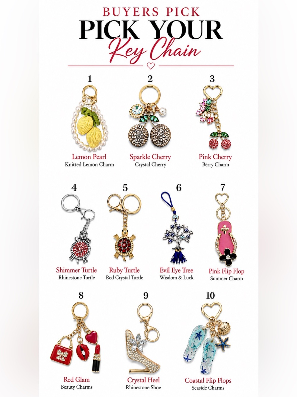 BUY NOW: Pick your  Crystal Keychain or Bag Charm- Gold & Silver Rhinestone Char